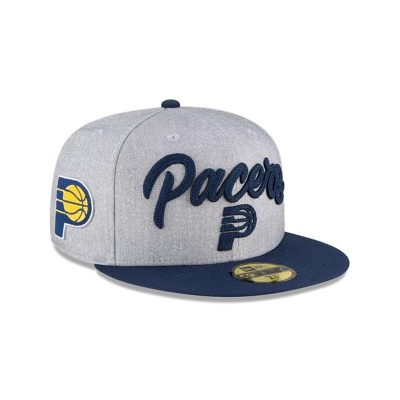 Grey Indiana Pacers Hat - New Era NBA NBA Draft 59FIFTY Fitted Caps USA6345128